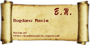 Bogdanu Maxim névjegykártya